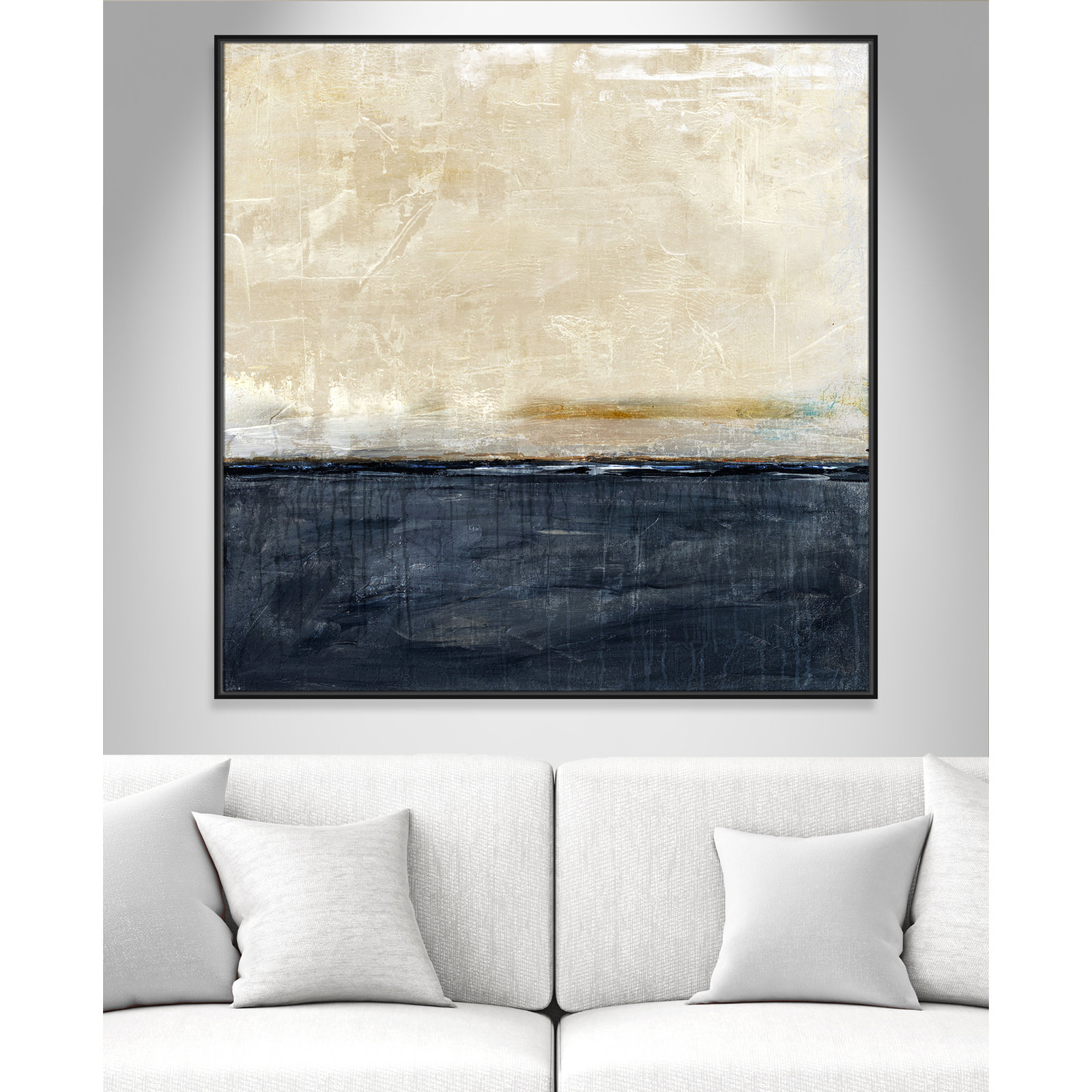 Better Days Navy Print by Denise Brown, 46.5" H x 46.5" W, Black