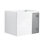 Meuble-lavabo mural 24 po, 2 portes à fermeture douce, meuble-lavabo blanc brillant et 1/2 porte en verre gris