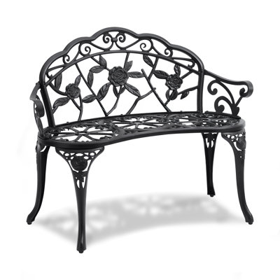 Ashton Metal Outdoor Bench by Fleur De Lis Living