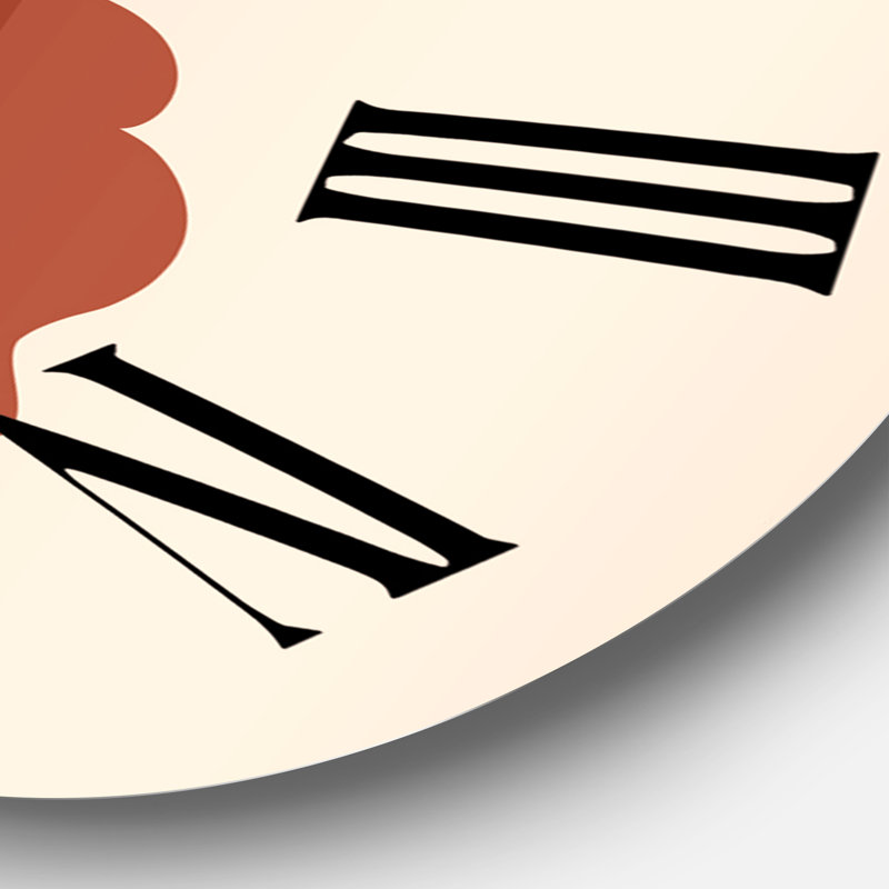 Abstrait feuille de palmier tropical et jolie fille - horloge murale moderne, Surdimensionné