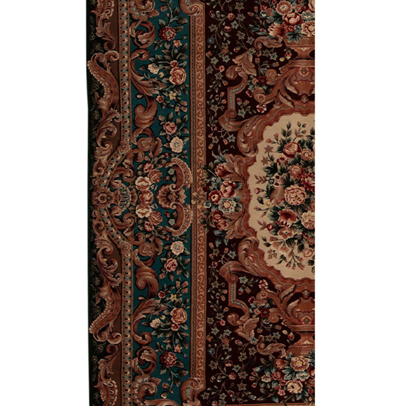 Tapis vin / vert / noir noué à la main de haute qualité