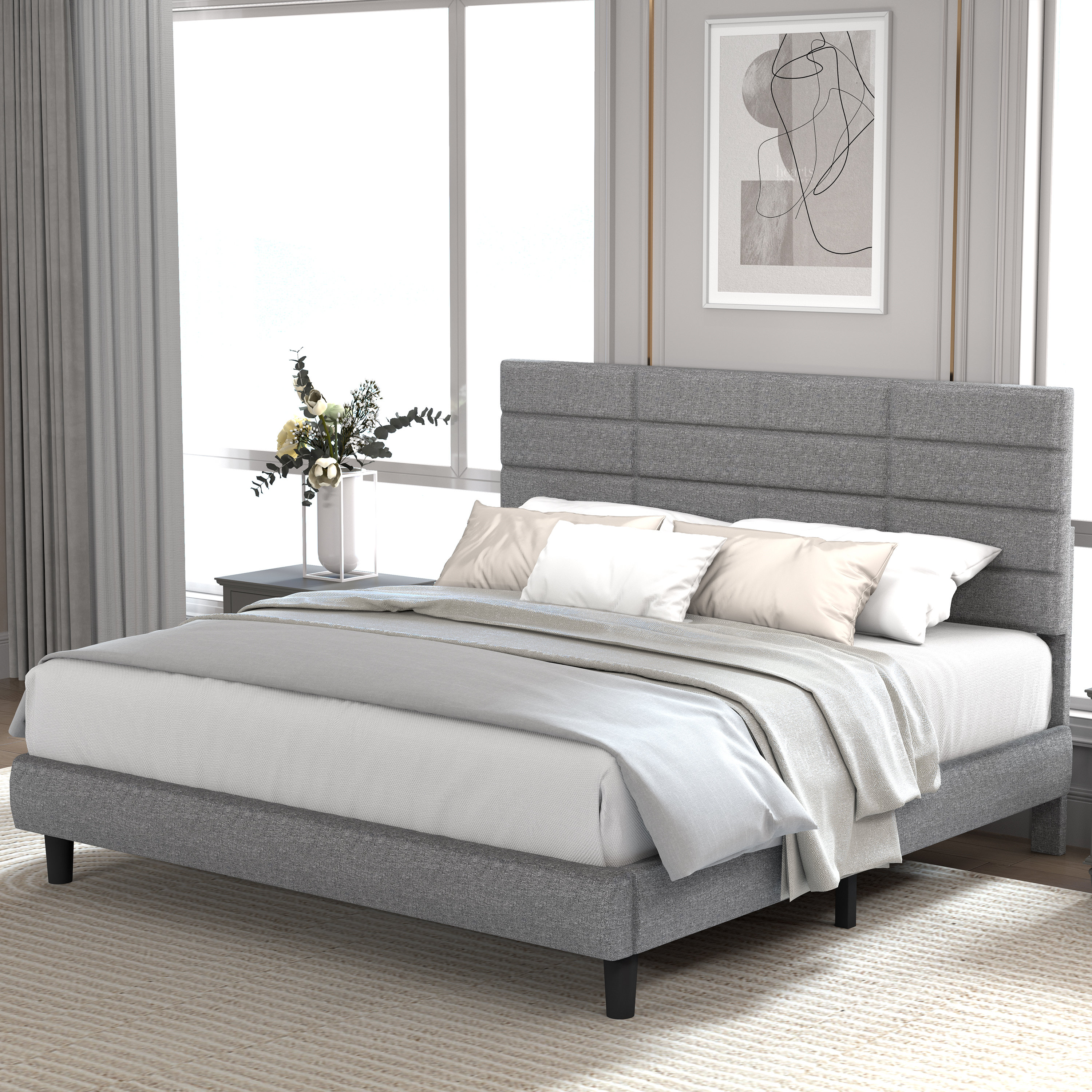 Latitude Run® Mobolaji Upholstered Panel Bed & Reviews | Wayfair