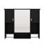 Armoire à pharmacie de salle de bain 35 po x 27,5 po, armoire de rangement murale avec miroir, armoire à miroir avec six tablettes ouvertes