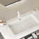 36" Integrated Rectangular Undermount Acrylic Basin Without Drain And Faucet, White