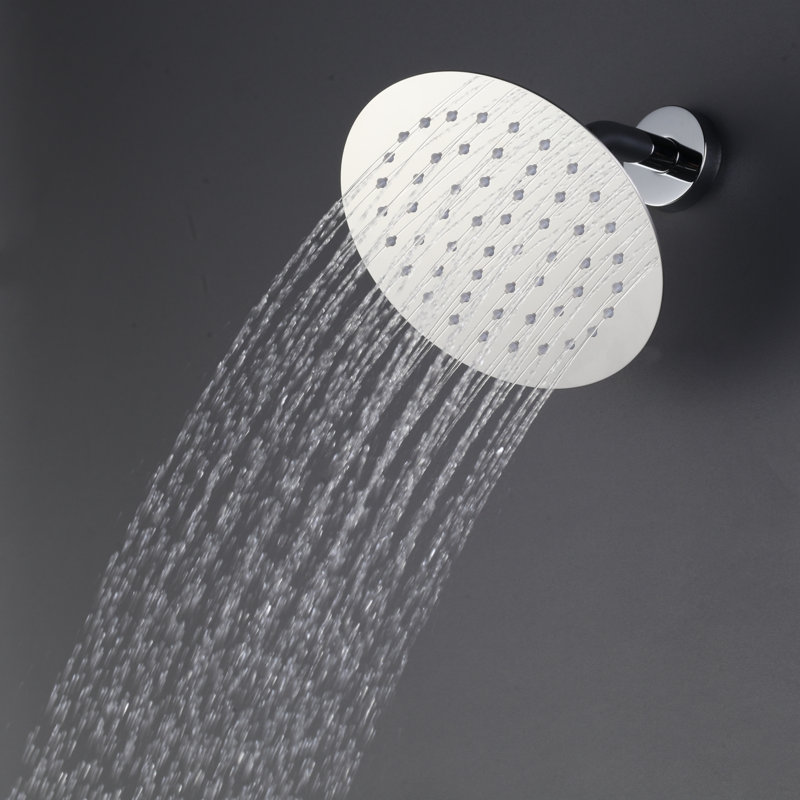 Wide Round Rain Shower Head For Bathroom With 1.8 GPM High-Pressure Swivel Rainfall Spray, Polished Chrome