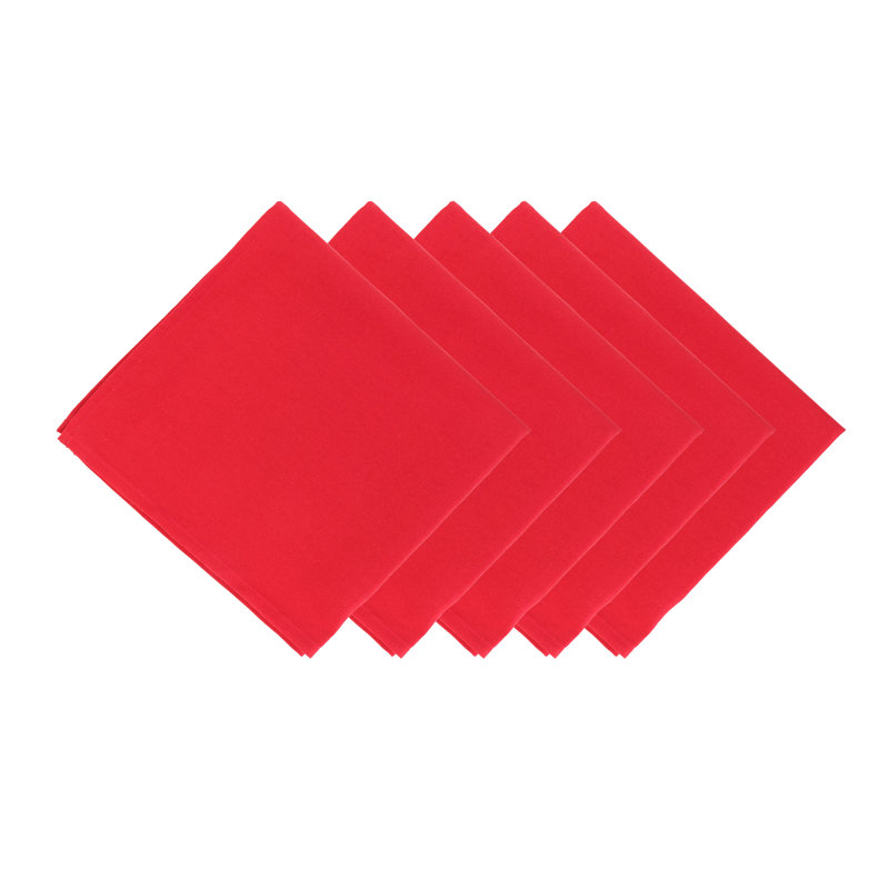 Serviette carrée en polyester, Rouge