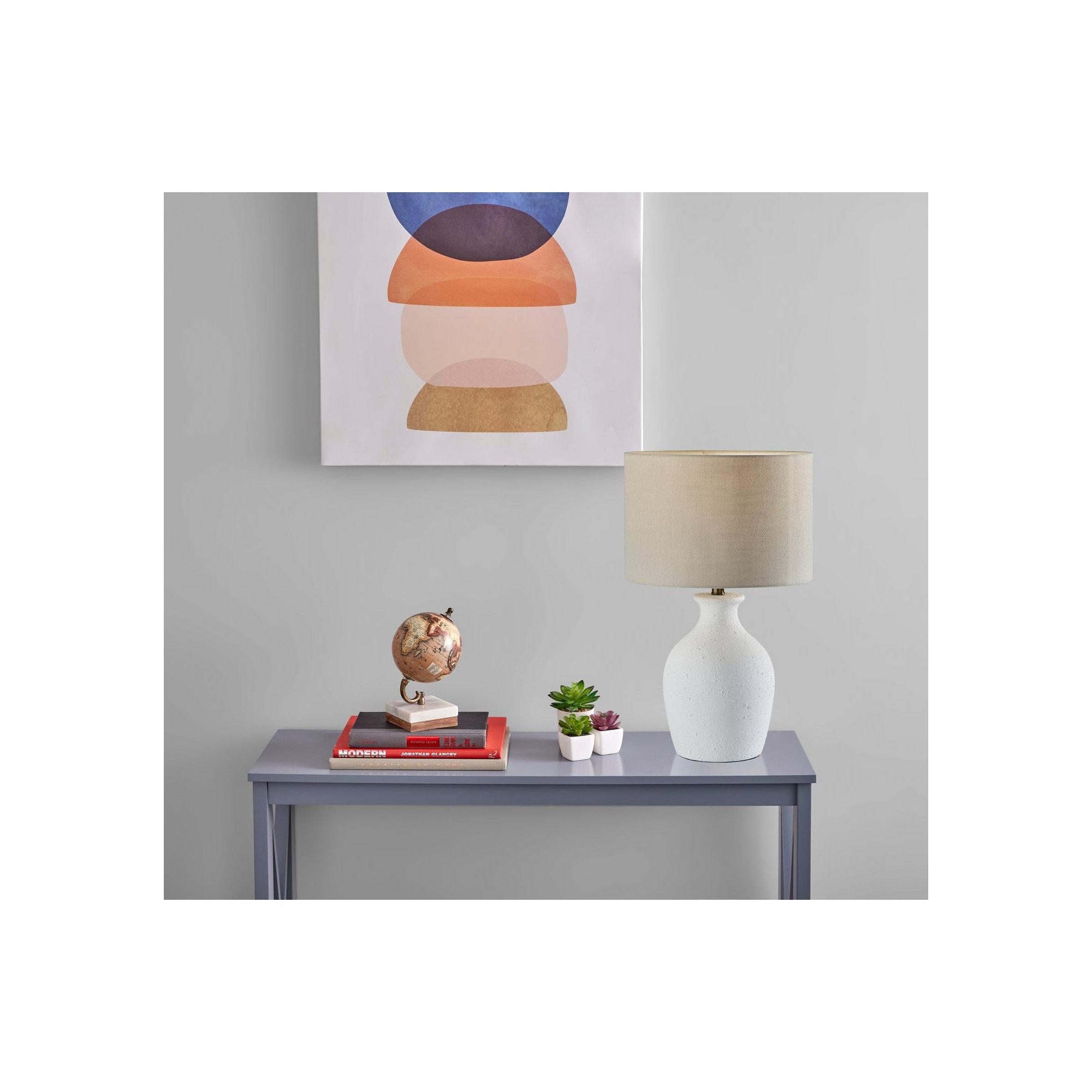 Ceramic Table Lamp, White Speckled Ceramic, Light Beige