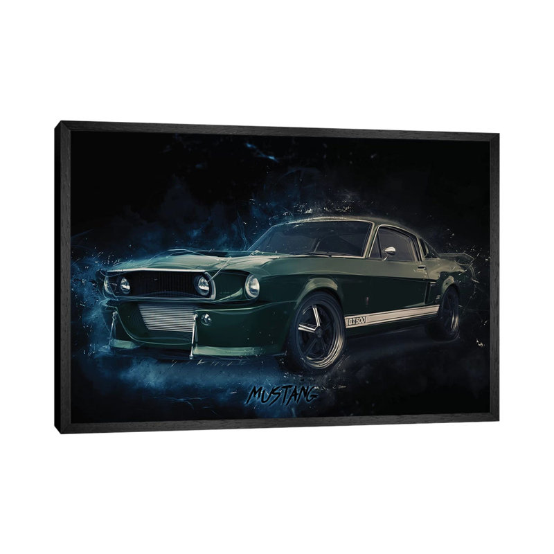 Mustang Eleanor - Print on Canvas, Black Framed, 45.72cm H x 66.04cm W x 3.81cm D