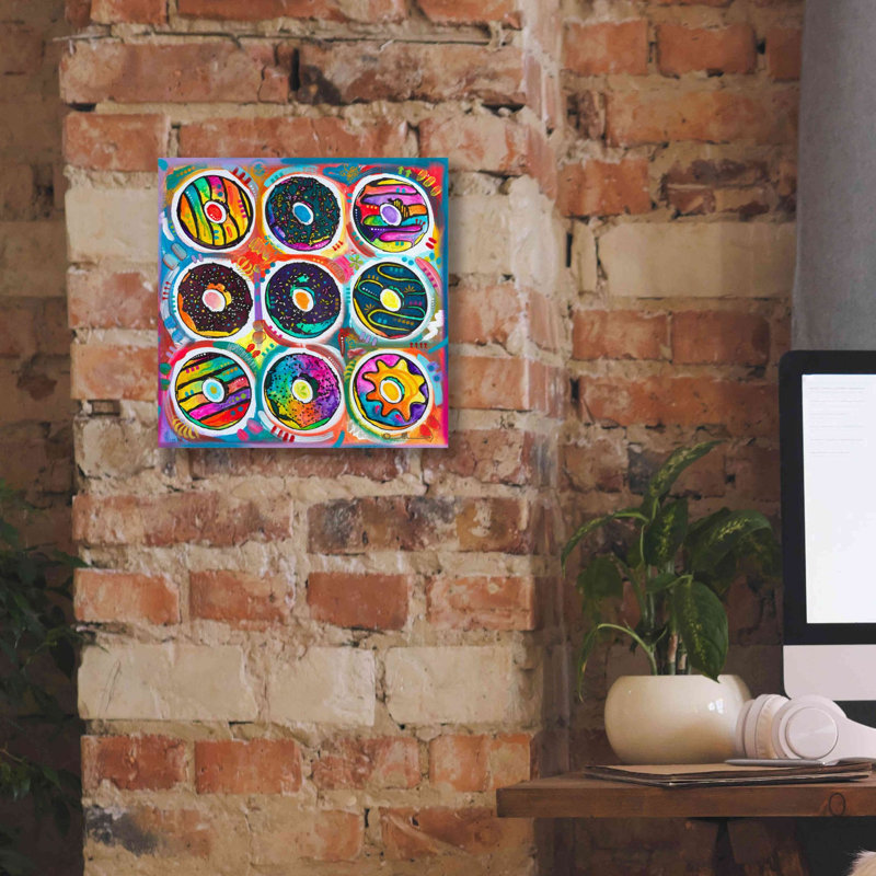 «Donuts» par Dean Russo, art mural sur toile, H 12 po x l 12 po x P 0,75 po