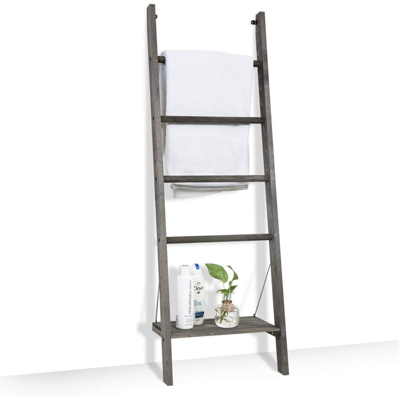 Rustic Grey Wood Wall Quilt Rack