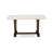 7-Pc Set Consists of a Linen White Dining Table and 6 Brown Linen Fabric Dining Chairs - Distressed Jacobean Finish-537540738-537540799