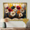 Art floral rouge et bleuet