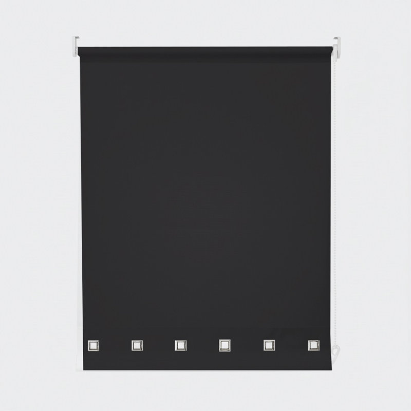 Semi Sheer Roller Blind, 165 cm L x 90 cm W, Black