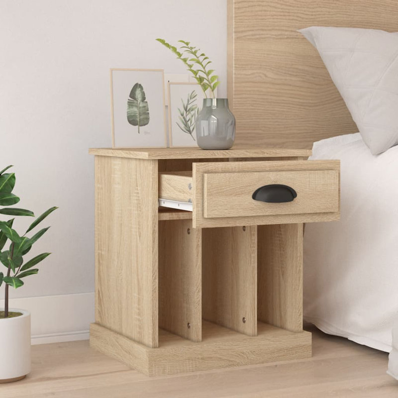 Pilot 1 Drawer Bedside Table, Set of 2, Sonoma Oak