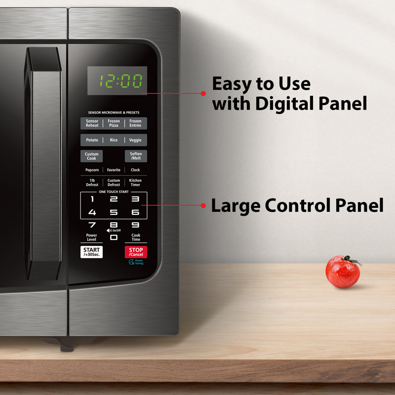 Micro-onde de comptoir 1,2 pi³ TOSHIBA, capteur intelligent, 12 menus automatiques, fonction sourdine, noir, 1 100 W
