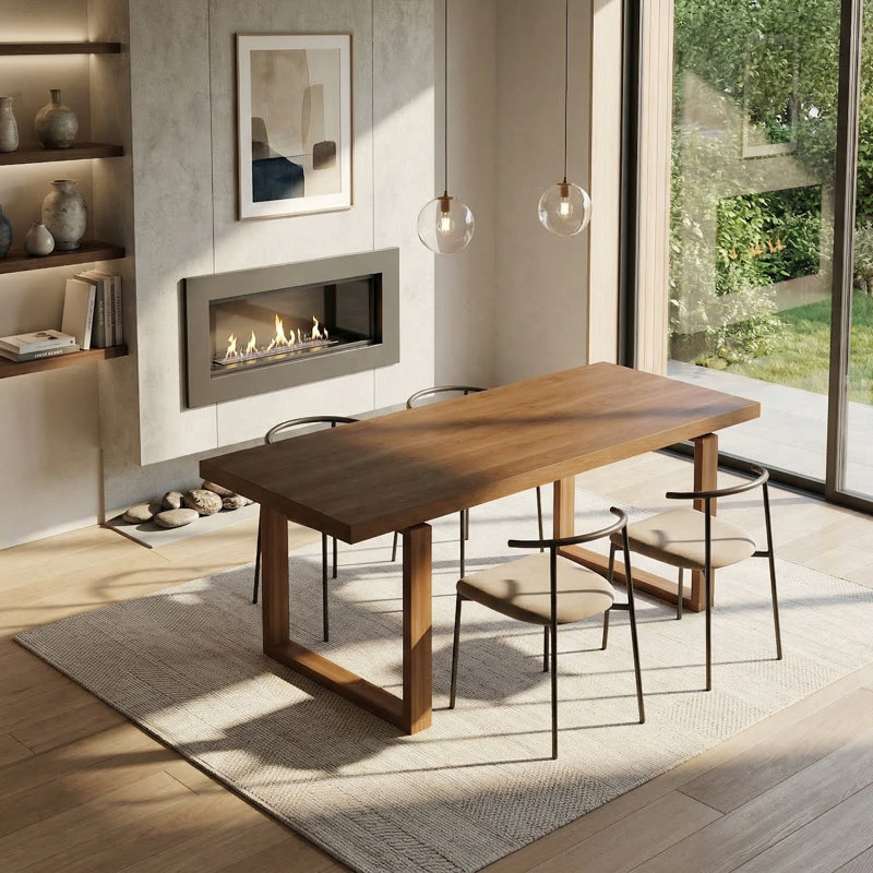 Solid Wood Executive Desk, Rustic Farmhouse Dining Table, Writing & Computer Table for Home Office or Study Room