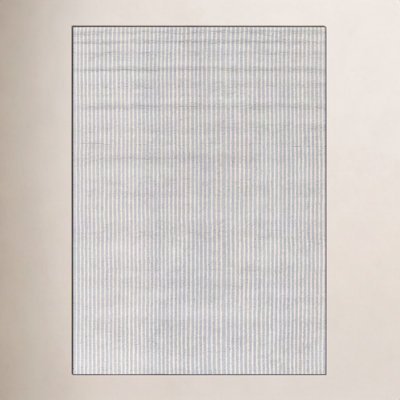 Lola Blue Hand-Tufted Striped Wool Rug