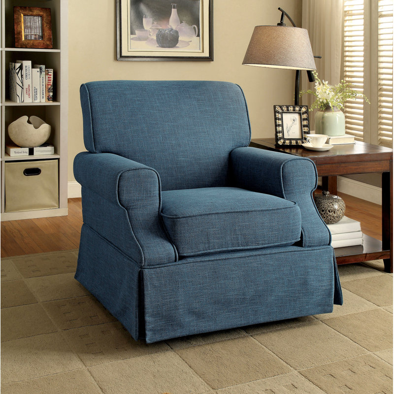 Chaise berçante pivotante Onasio, Bleu