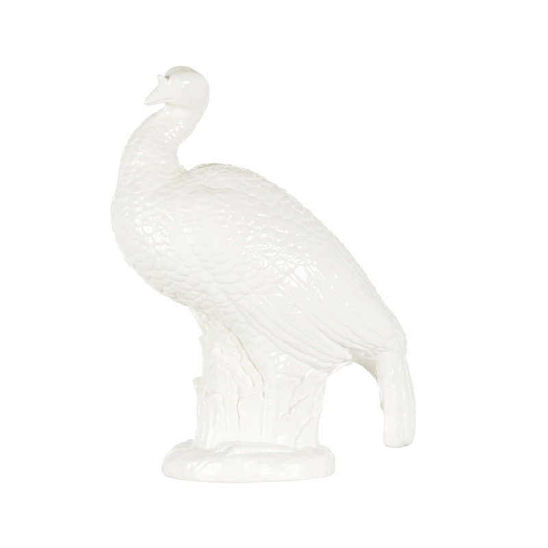 White Ceramic Thanksgiving Turkey Figurine