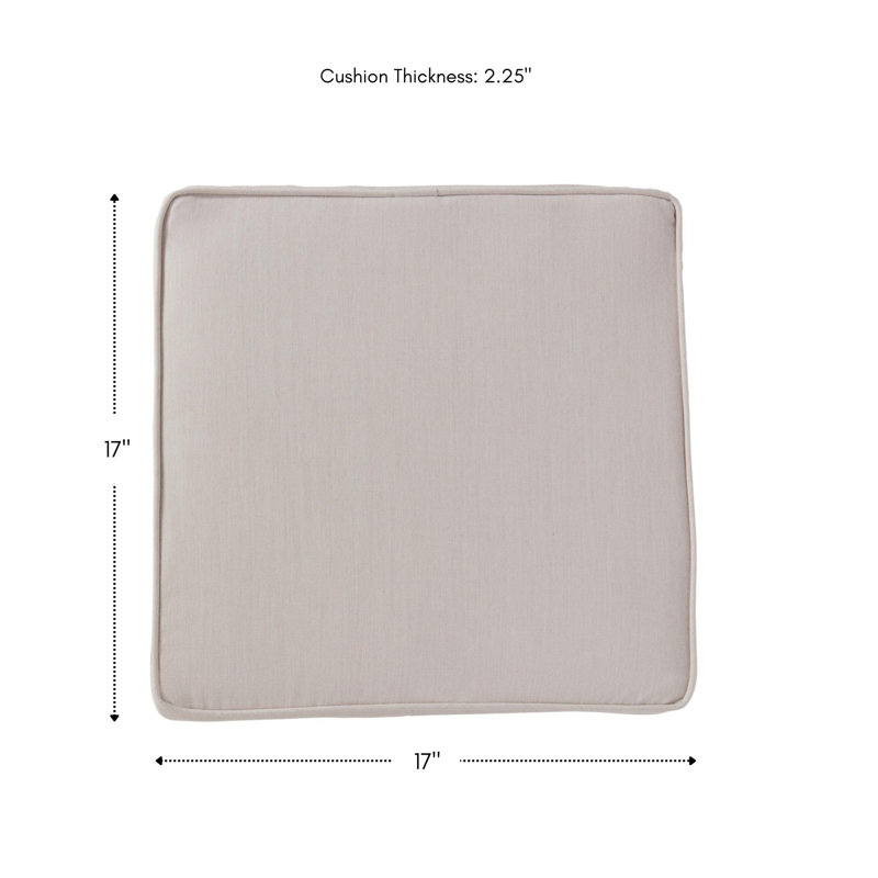 Sunbrella Outdoor Dining Chair Seat Pad, Cast Pumice