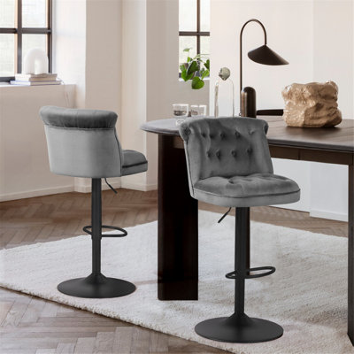 Shee Swivel Upholstered Adjustable Height Counter Stool