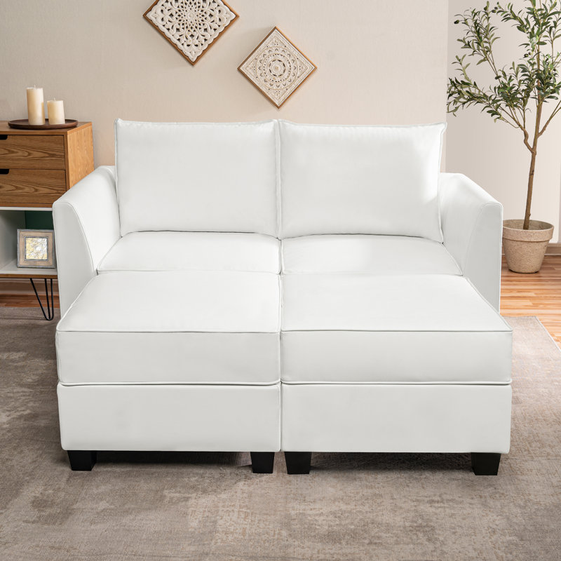 Canapé modulaire Rudolfine, Blanc brillant
