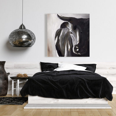 Bull head closeup - Contemporary canvas for home decor