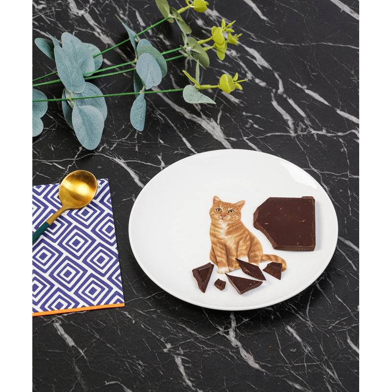 Porcelaine du milieu 6 assiettes - Tabby orange
