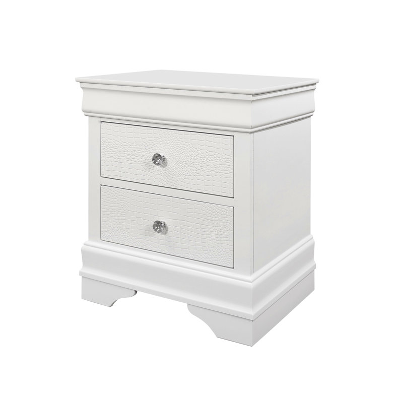 Table de chevet métallique pour chambre à coucher, Blanc