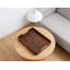 Plateau de service en bois d'acacia avec poignées en aluminium - Grand plateau de table basse avec repose-pieds pour collations, boissons, charcuterie, décoration rustique et service de réception