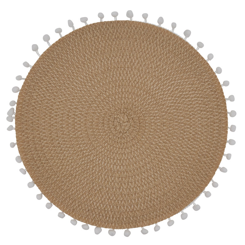 Napperon Mint Modern Pom Pom, Naturel