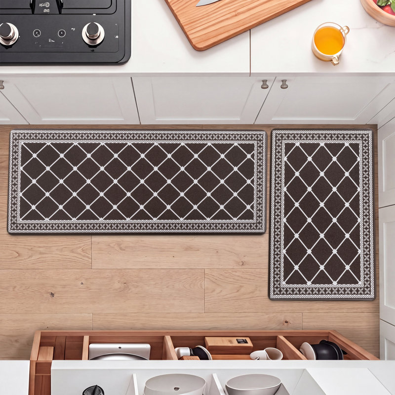 Tapis de cuisine antidérapant et antidérapant Arleht, Brown, Tapis de couloir 20 po x 31,5 po + 20 po x 48 po