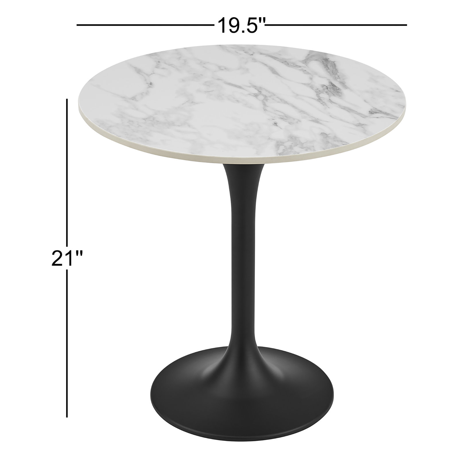 Flow 20" End Table, Black