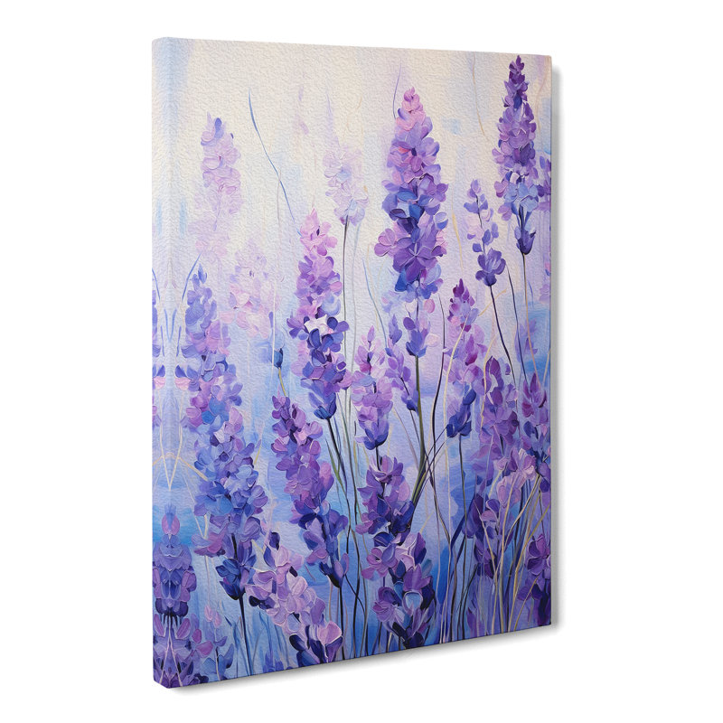 Lavender Flower Abstract Art - Wrapped Canvas, 50cm H x 35cm W x 3cm D