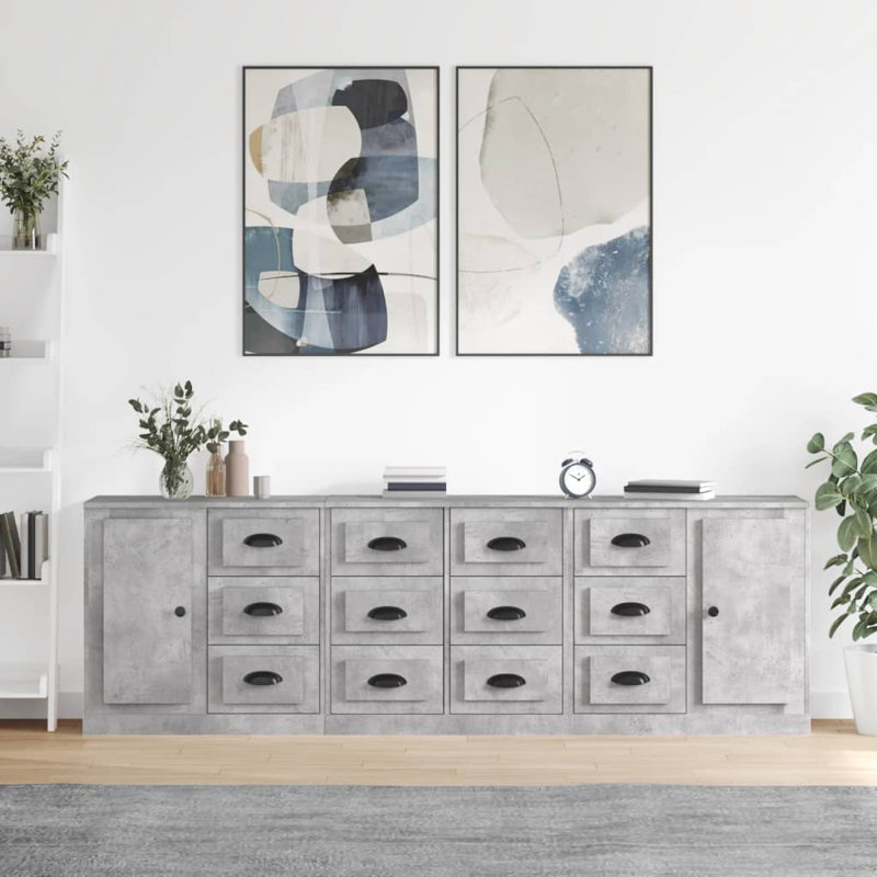 Halchita 35.5 cm W Display Cabinet, Concrete Grey