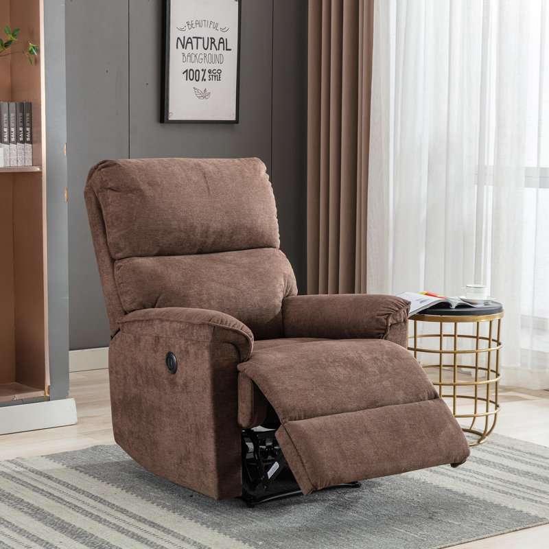 Fauteuil inclinable électrique 33 po avec bouton USB (ensemble de 2), Brun