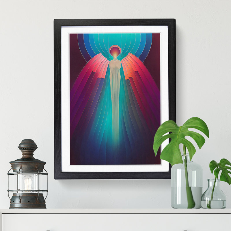 FRM-V0523-228X Beautiful Angel Art Vol.4 - Single Picture Frame Print, 34cm H x 25cm W x 2cm D, Black Framed
