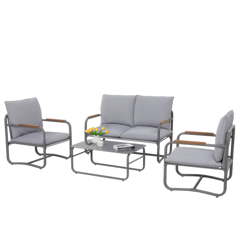 Table de patio d'extérieur avec chaises et causeuses