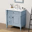 Meuble-lavabo autoportant de 30 pouces avec lavabo, tiroir rabattable et support de rangement noir-1874626517