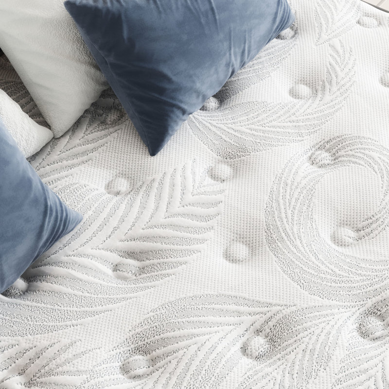  Alwyn Home 12" Medium Firm Hybrid Mattresses with 7 Zone Support-Fiberglass-Free Bed In A Box - No Odor, 12", Queen