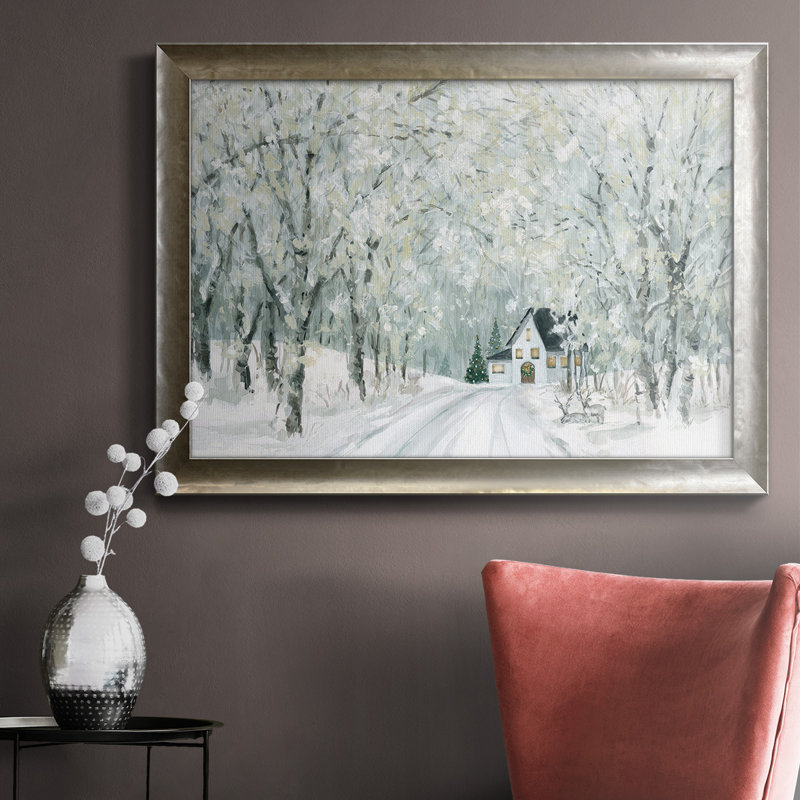 Christmas Lane - reproduction d'art sur toile, H 24 po x l 36 po x P 2,5 po
