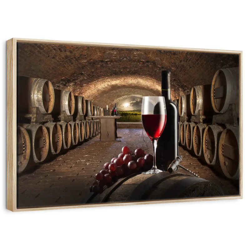 Winery, Cadre flottant en bois naturel, 43 po x 29 po