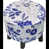 White/Blue/Beige Floral Polyester