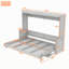 Lit escamotable en bois avec bureau intégré et station de charge USB, lumières DEL-133488950-133488951