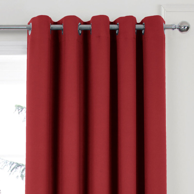 Chacra Room Darkening Curtain Pair, Red, Width 229 x Drop 229cm
