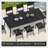 8-Person 94.49'' L X 42.12'' W Outdoor Dining Set with Aluminum Frame, Umbrella Hole and Armless Chairs-1153064767