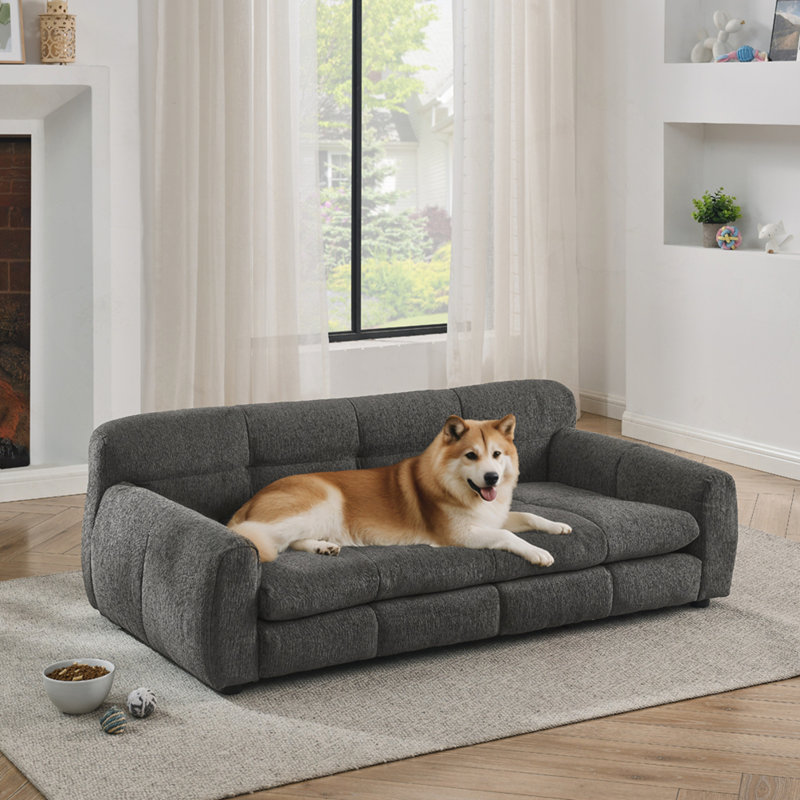 Lit pour chien doux et confortable pour les chiens de grande taille et surdimensionnés, Gris foncé