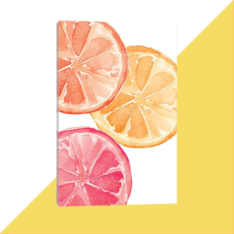 «Citrus Slices» par Melissa Selmin - Estampe numérique sur toile tendue avec châssis, H 18 po x l 12 po x P 1,5 po