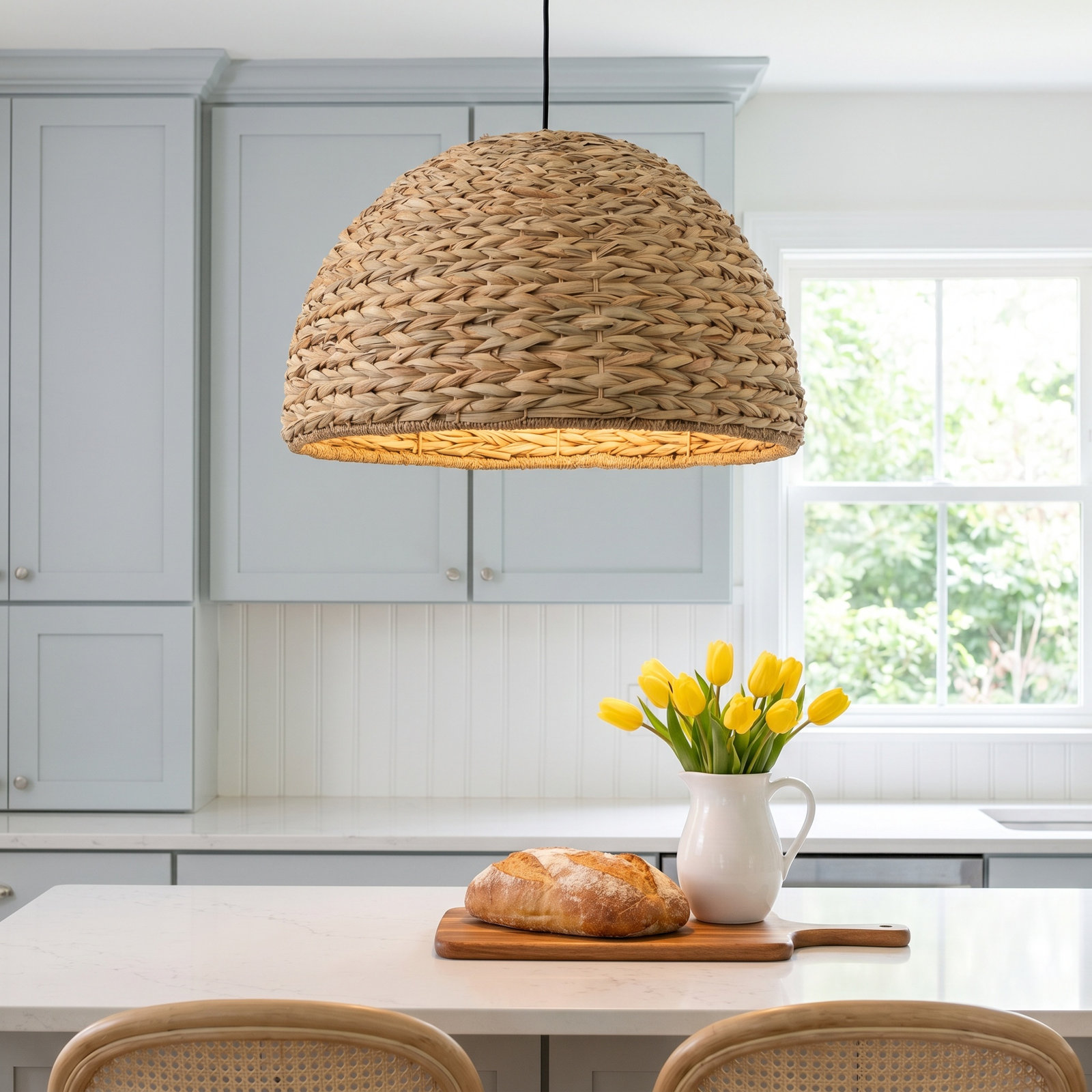 Shoreline Single Light Seagrass Pendant