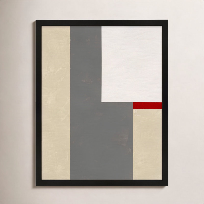Slice of Red 2 by Robert Kamnatnik - Framed Wall Art, 20" H x 16" W x 1.25" D, Black Framed Paper
